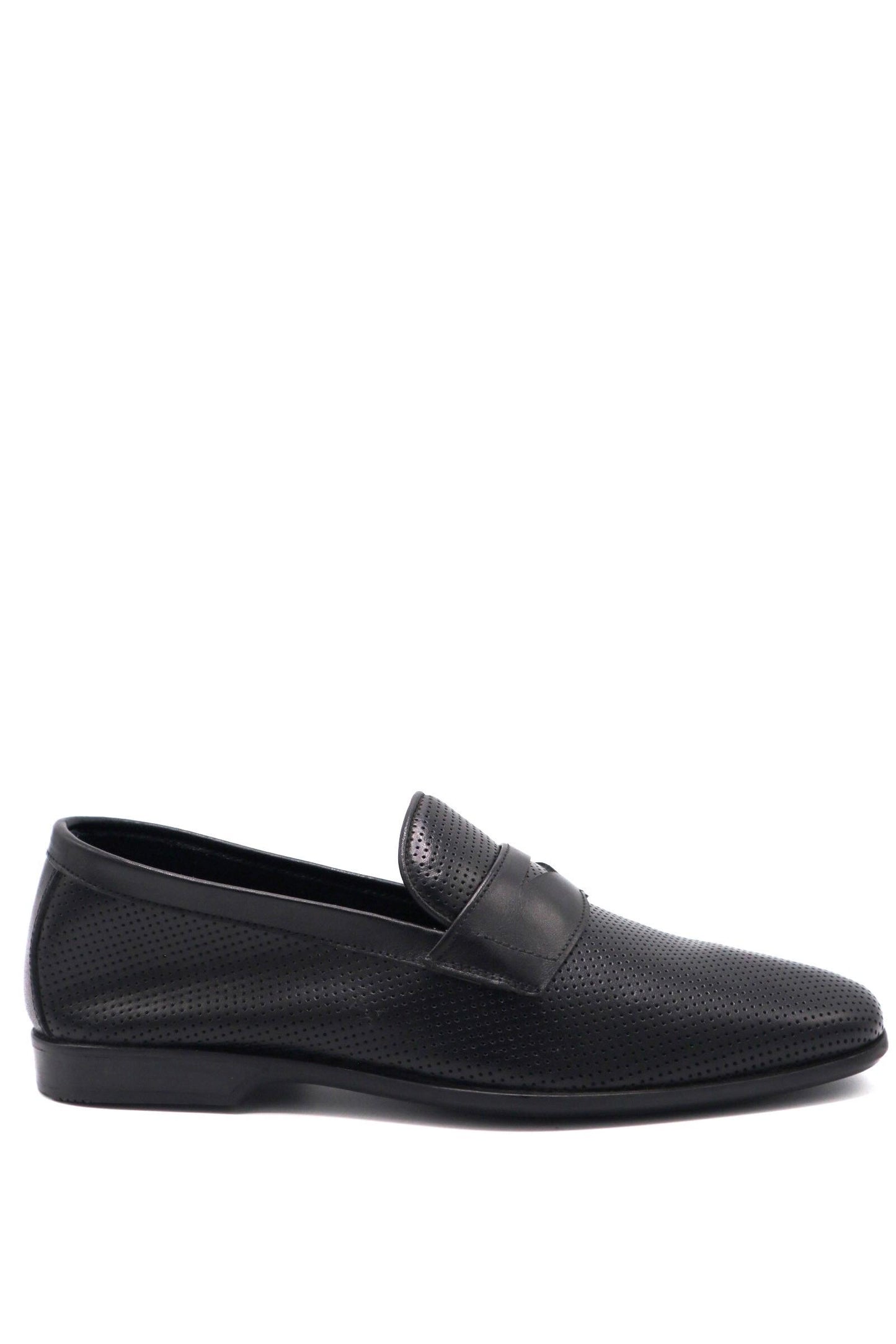 Mocassin perforé – Blanc, noir, marron