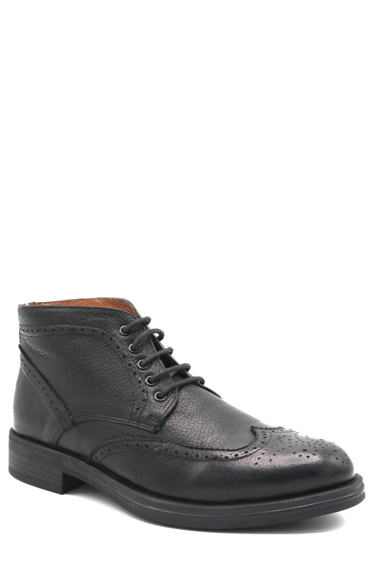 Botte montante à motif brogue – Élégance classique