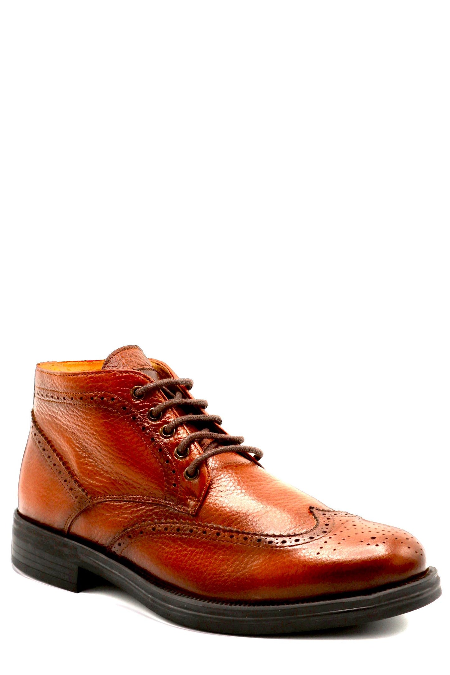 Botte montante à motif brogue – Élégance classique