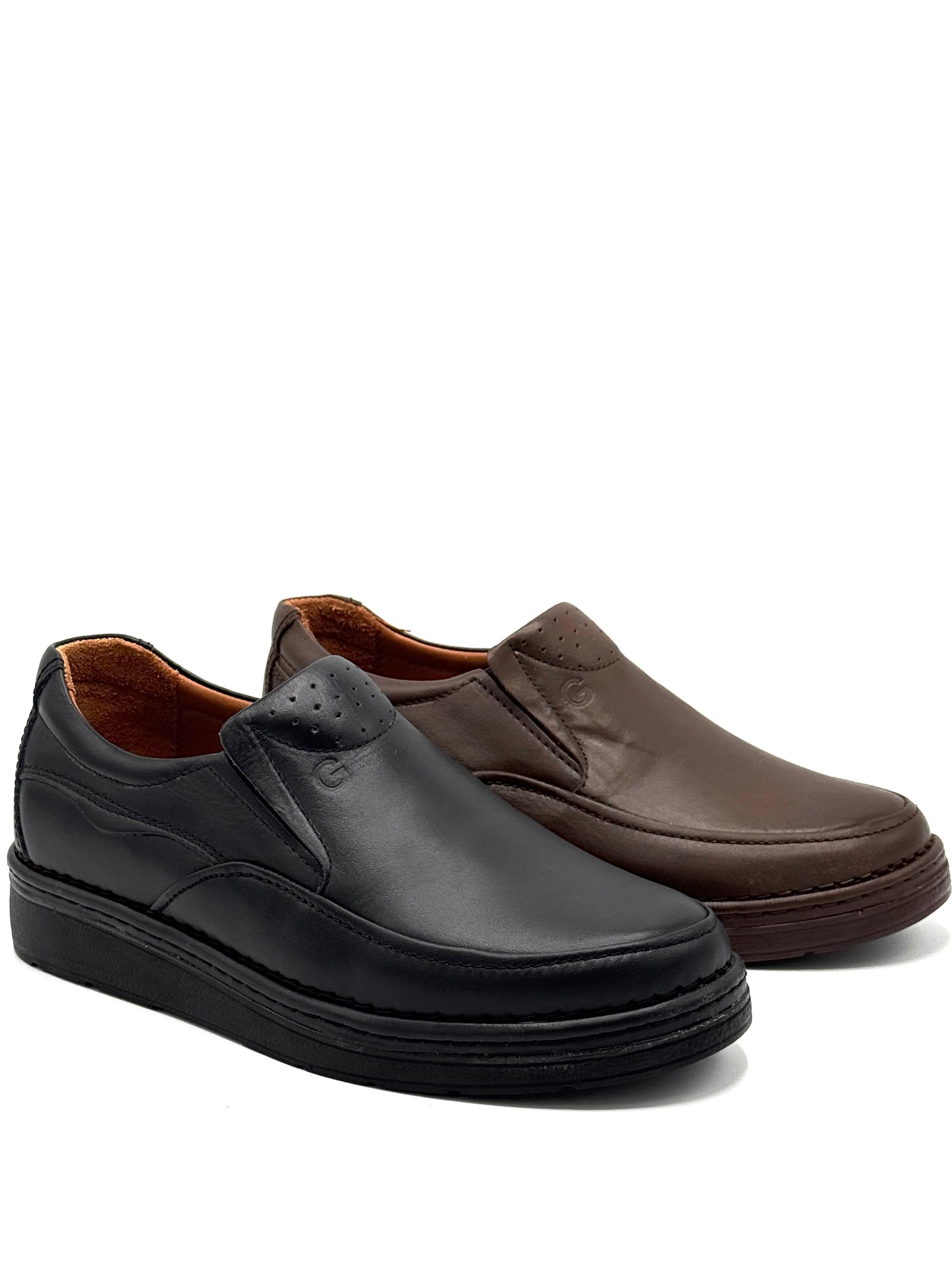 Chaussure confort à semelle compensée – Noir & Marron