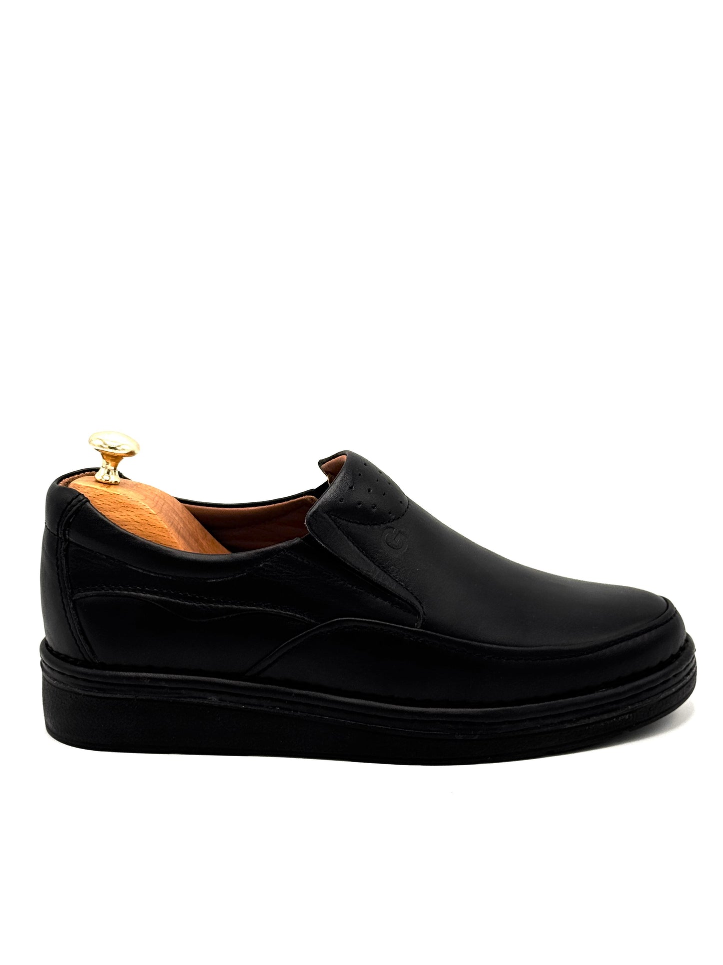 Chaussure confort à semelle compensée – Noir & Marron