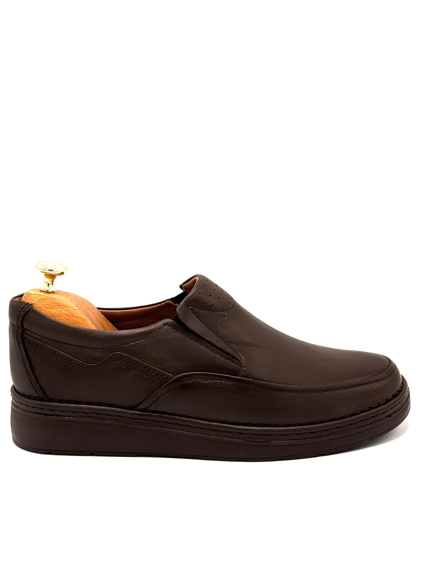 Chaussure confort à semelle compensée – Noir & Marron