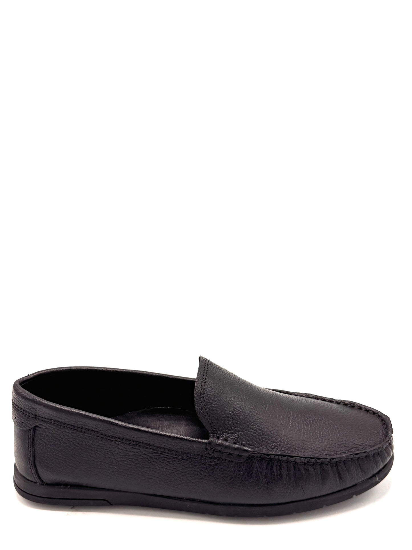 Mocassin en cuir grainé – Noir & Marron